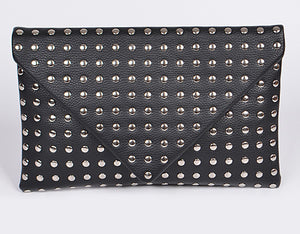 Sexy Black-Studded Clutch