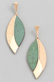 Elegant Tri-Colored Leaf Earrings