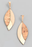 Elegant Tri-Colored Leaf Earrings