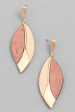 Elegant Tri-Colored Leaf Earrings