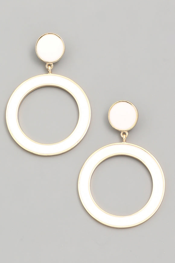 White Halo Earrings